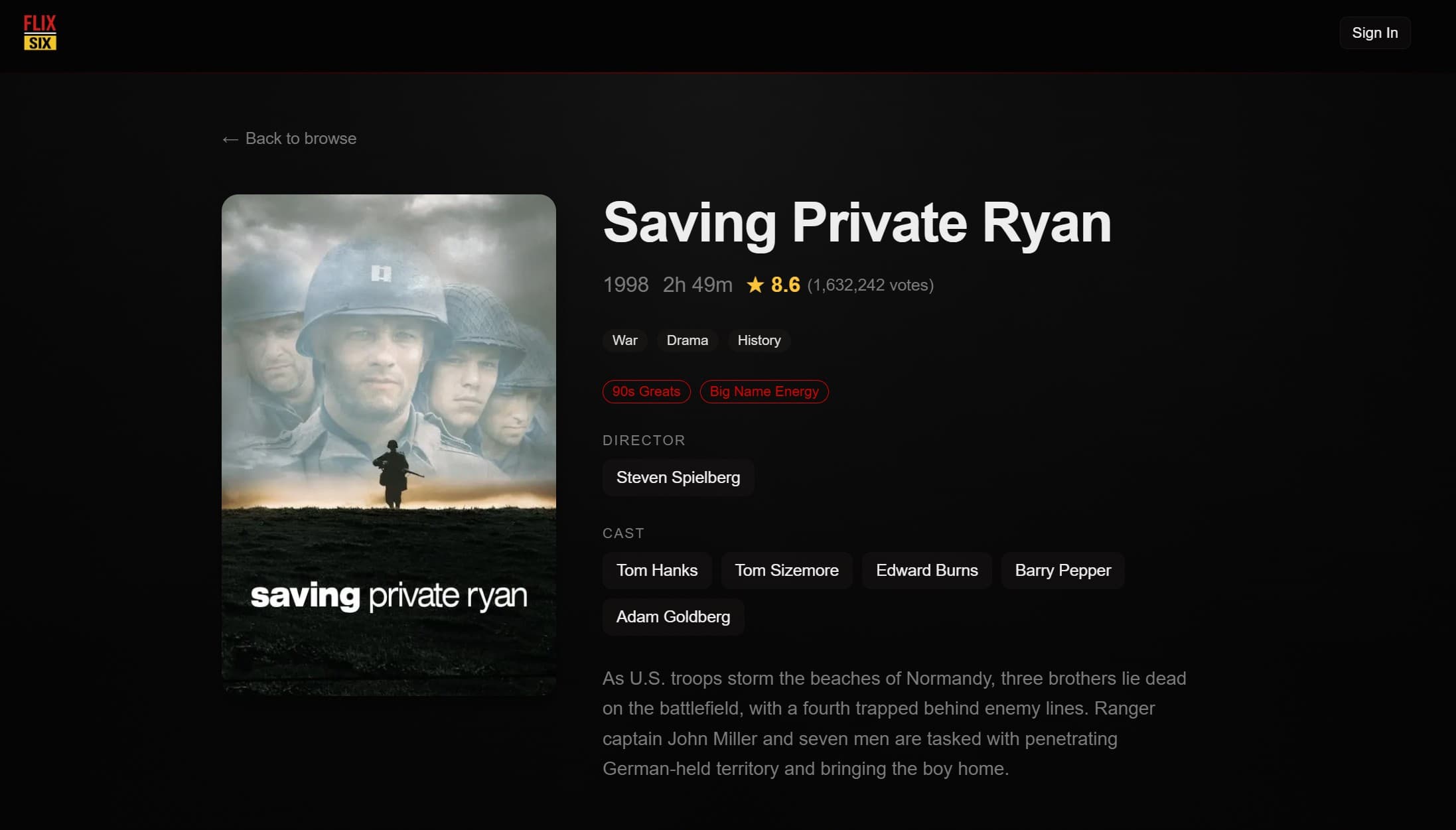 Flix Over Six — Movie Discovery Platform